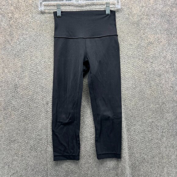 Lululemon Align Crop Leggings Womens 2 Black High Rise Buttery Soft Nulu Yoga - Picture 1 of 9